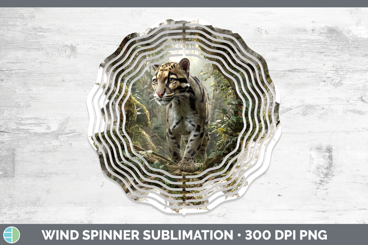 Leopard Clouded Wild Cats 3D Hole Wind Spinner Sublimation D