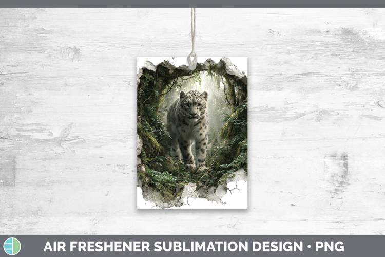 Leopard Snow Wild Cats 3D Hole Air Freshener Sublimation Des