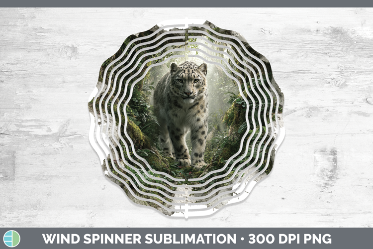 Leopard Snow Wild Cats 3D Hole Wind Spinner Sublimation Desi