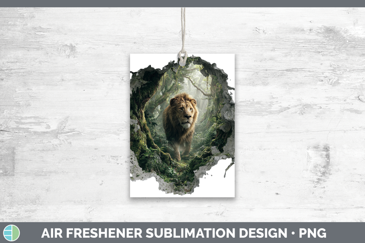 Lion Wild Cats 3D Hole Air Freshener Sublimation Design
