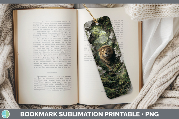 Lion Wild Cats 3D Hole Bookmark Sublimation Design