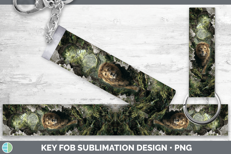 Lion Wild Cats 3D Hole Key Fob Sublimation Design