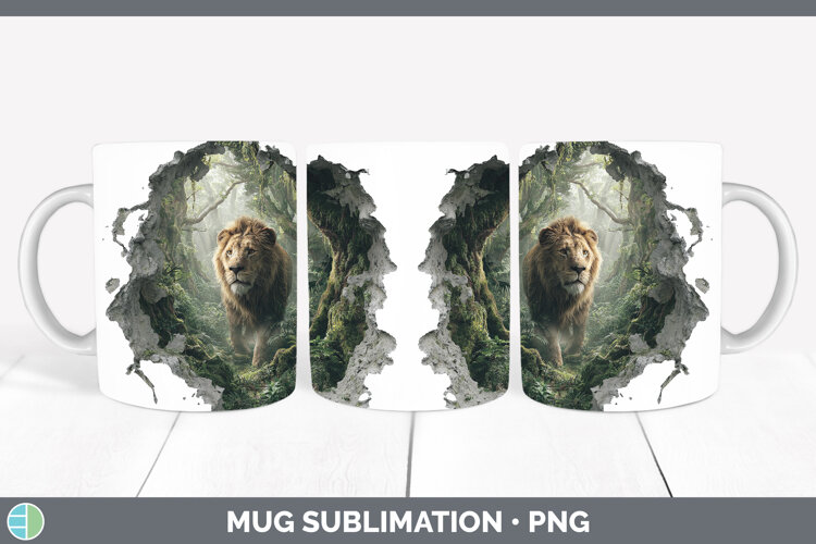 GorgeousWild Cats 3D Hole Mug Wrap design.