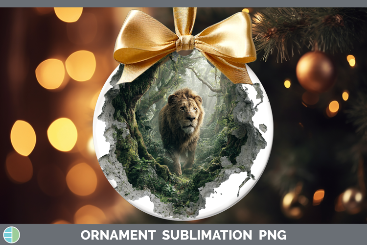 Lion Wild Cats 3D Hole Ornament Sublimation Design