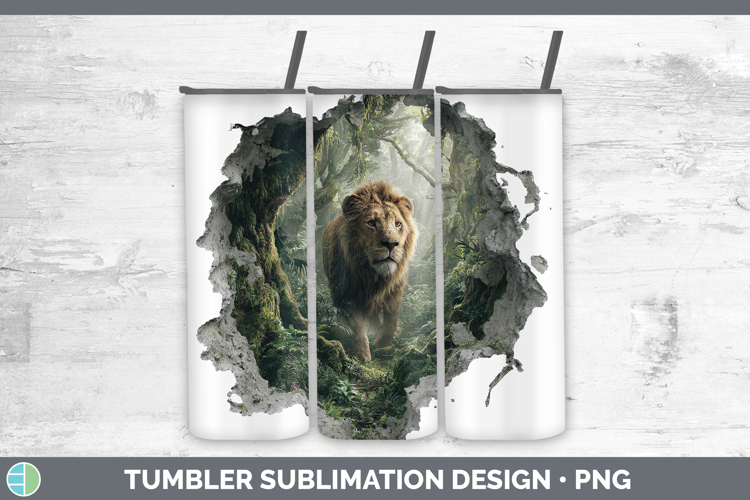 Lion Wild Cats 3D Hole Tumbler Sublimation Design