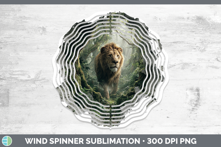 Lion Wild Cats 3D Hole Wind Spinner Sublimation Design
