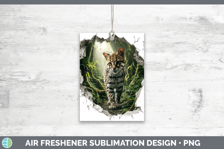 Margay Cat Wild Cats 3D Hole Air Freshener Sublimation Desig