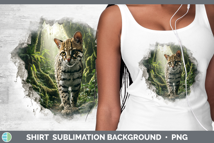 Margay Cat Wild Cats 3D Hole Shirt Sublimation Design