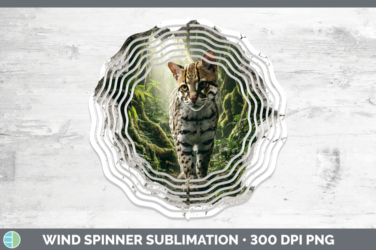 Margay Cat Wild Cats 3D Hole Wind Spinner Sublimation Design