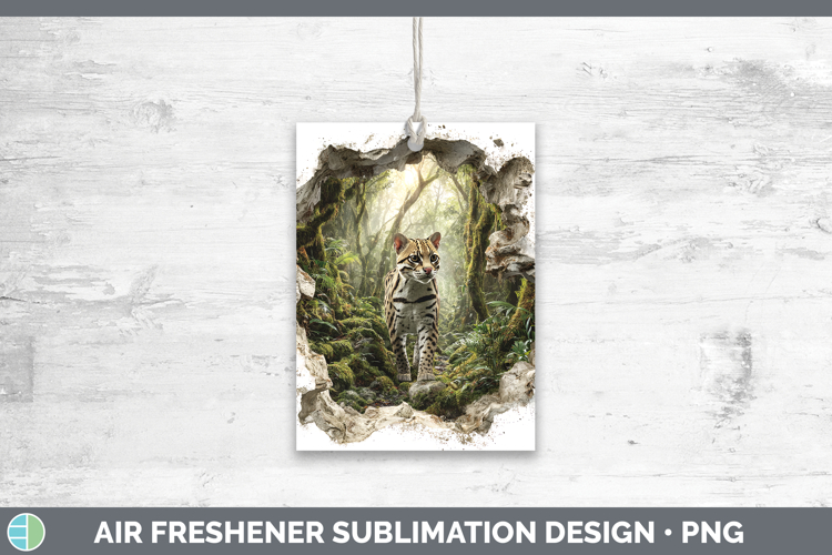Ocelot Wild Cats 3D Hole Air Freshener Sublimation Design