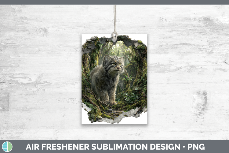 Pallas Cat Wild Cats 3D Hole Air Freshener Sublimation Desig