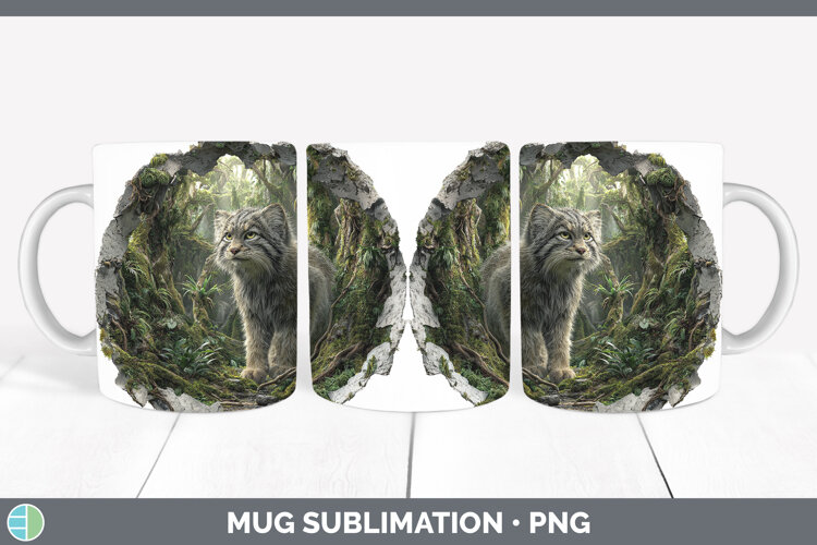 GorgeousWild Cats 3D Hole Mug Wrap design.