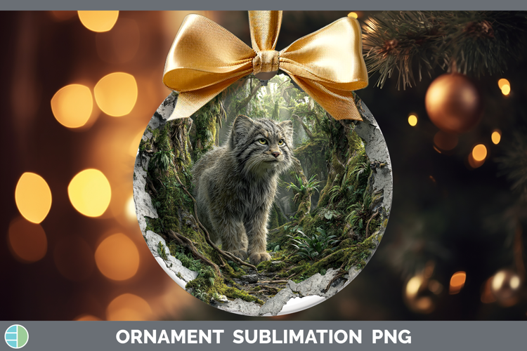 Pallas Cat Wild Cats 3D Hole Ornament Sublimation Design