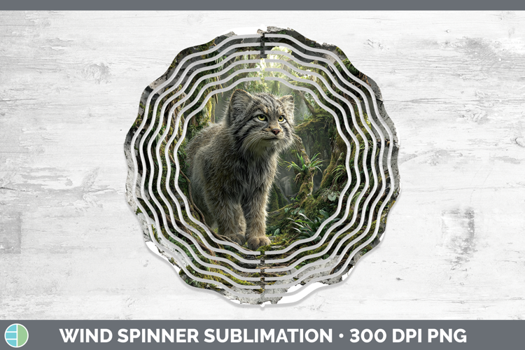 Pallas Cat Wild Cats 3D Hole Wind Spinner Sublimation Design