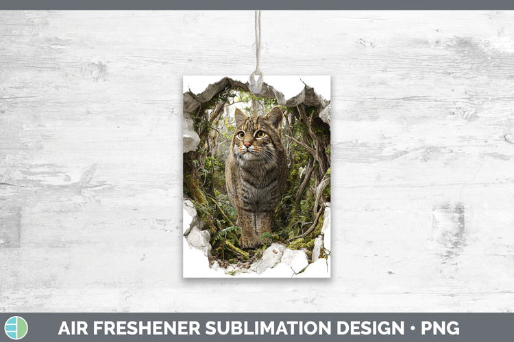 Pampas Cat Wild Cats 3D Hole Air Freshener Sublimation Desig