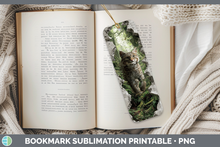 Pampas Cat Wild Cats 3D Hole Bookmark Sublimation Design