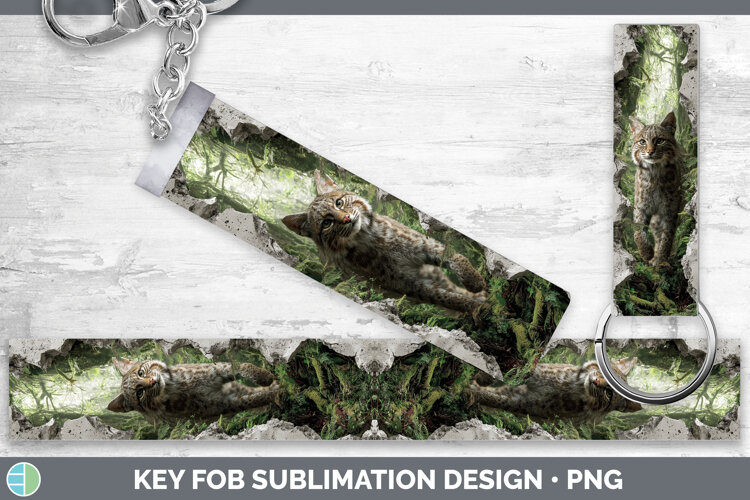 GorgeousWild Cats 3D Hole Key Fob design.