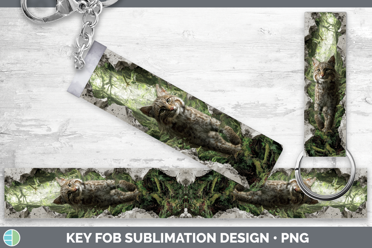 Pampas Cat Wild Cats 3D Hole Key Fob Sublimation Design