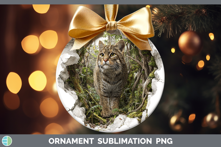 Pampas Cat Wild Cats 3D Hole Ornament Sublimation Design