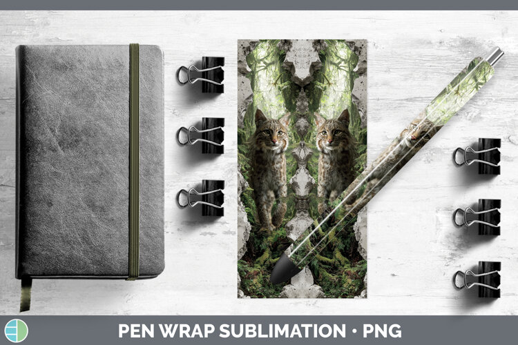 GorgeousWild Cats 3D Hole Pen Wrap design.