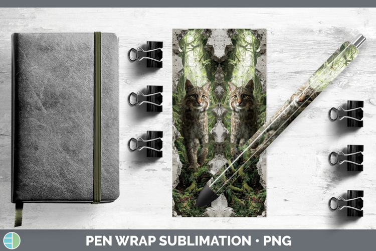 Pampas Cat Wild Cats 3D Hole Pen Wrap Sublimation Design