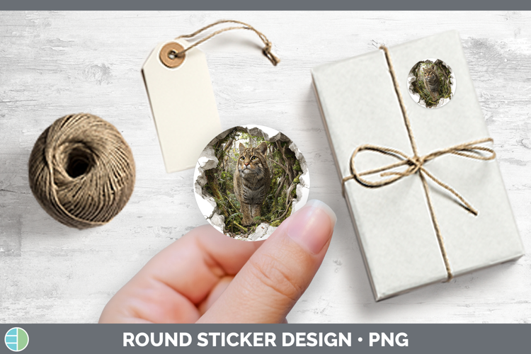 Pampas Cat Wild Cats 3D Hole Stickers Design