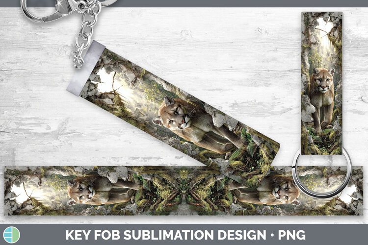 GorgeousWild Cats 3D Hole Key Fob design.