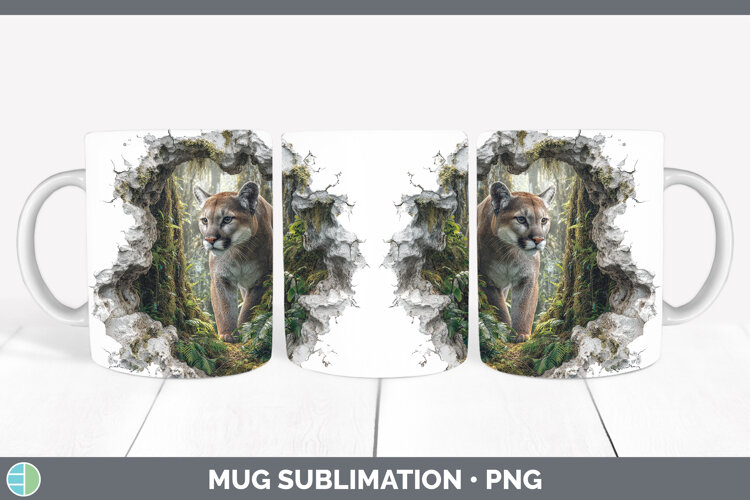 GorgeousWild Cats 3D Hole Mug Wrap design.