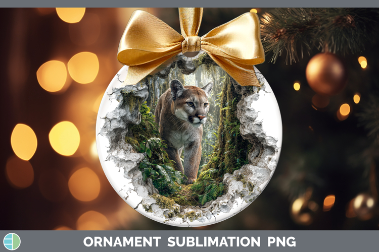 Puma Concolor Wild Cats 3D Hole Ornament Sublimation Design