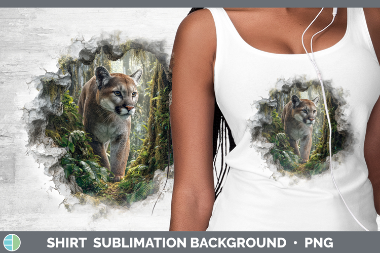 Puma Concolor Wild Cats 3D Hole Shirt Sublimation Design