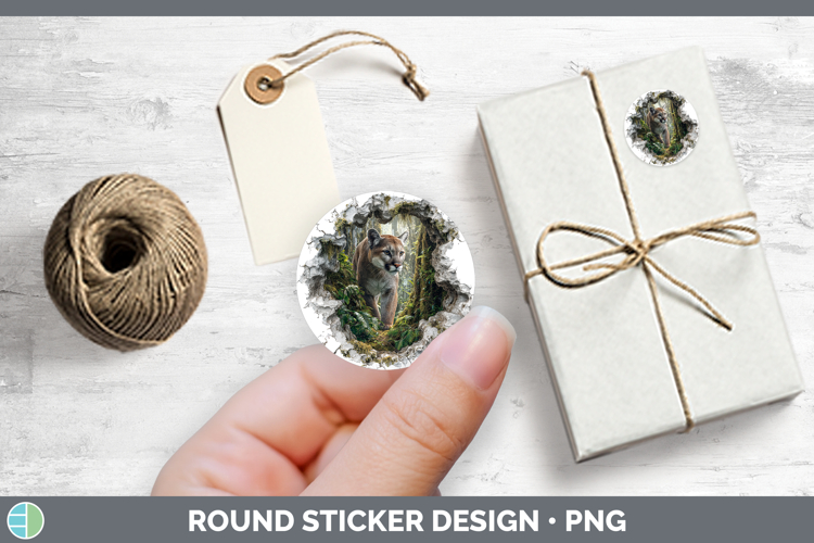 Puma Concolor Wild Cats 3D Hole Stickers Design