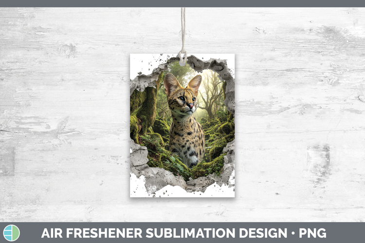 Serval Wild Cats 3D Hole Air Freshener Sublimation Design
