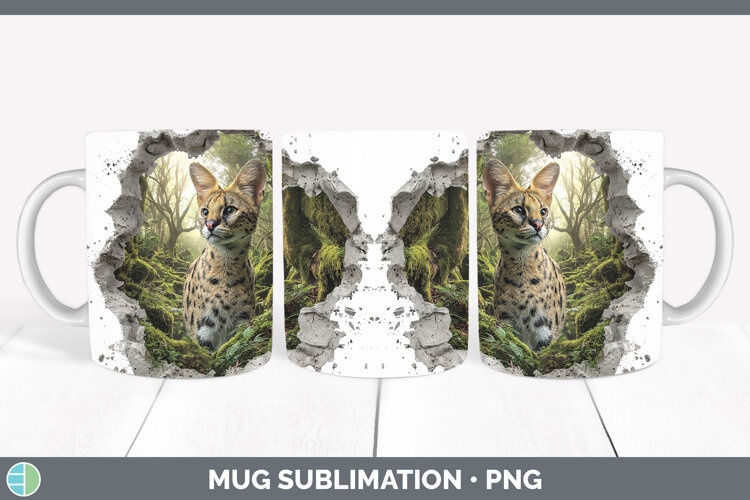 GorgeousWild Cats 3D Hole Mug Wrap design.