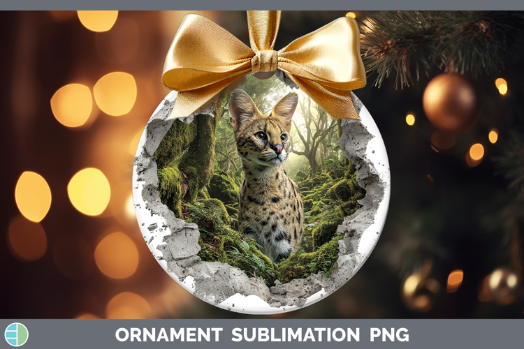 Serval Wild Cats 3D Hole Ornament Sublimation Design