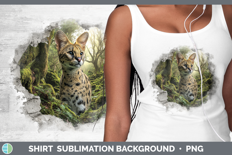 Serval Wild Cats 3D Hole Shirt Sublimation Design