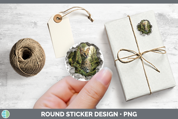 Serval Wild Cats 3D Hole Stickers Design