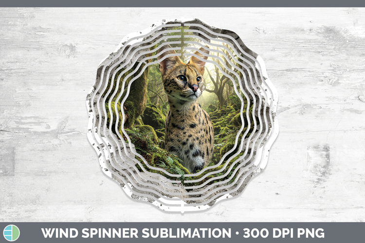 Serval Wild Cats 3D Hole Wind Spinner Sublimation Design