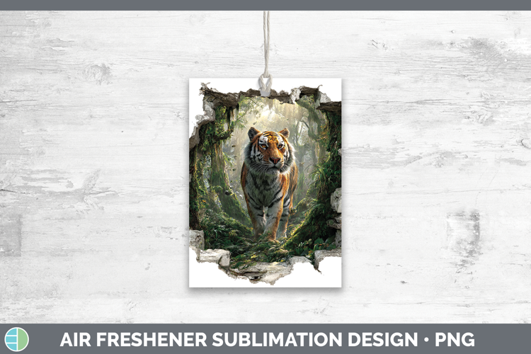 Tiger Wild Cats 3D Hole Air Freshener Sublimation Design