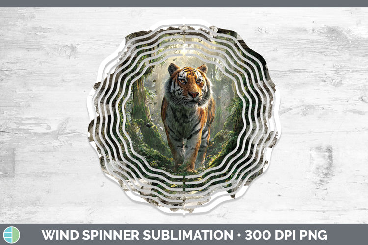Tiger Wild Cats 3D Hole Wind Spinner Sublimation Design