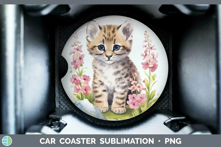 Wild Cats Andean Mountain Cat Car Coaster Sublimation Coaste