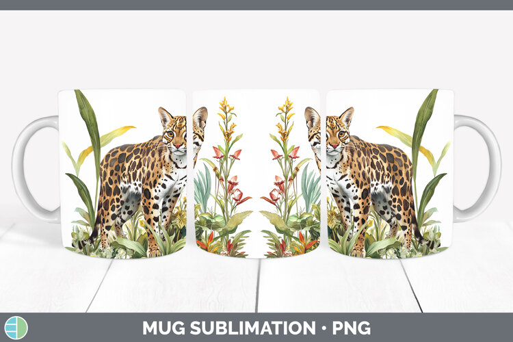 GorgeousWild Cats Mug Wrap design.