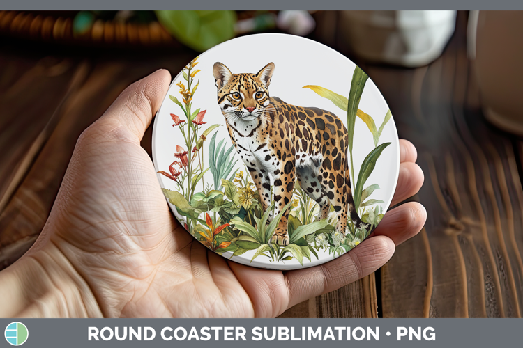 Wild Cats Andean Mountain Round Coaster Sublimation Coaster