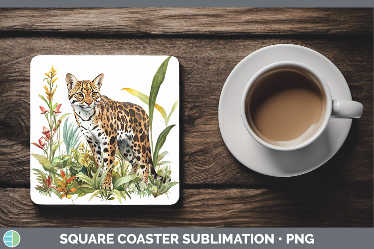 Wild Cats Andean Mountain Square Coaster Sublimation Coaster