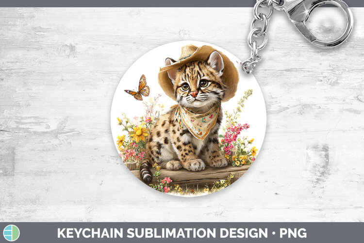 GorgeousWild Cats Bandana Summer Keychain design.
