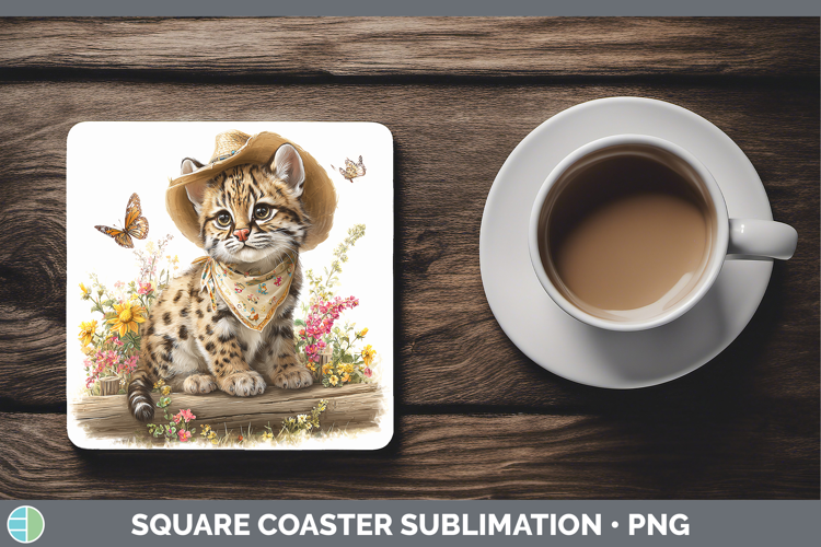 Wild Cats Bandana Summer Geoffroys Cat Square Coaster Sublim