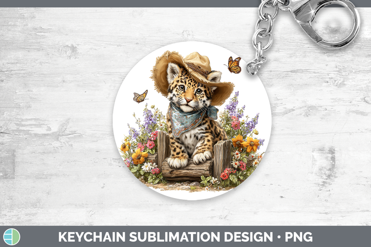 Wild Cats Bandana Summer Jaguar Keychain Sublimation Keyring