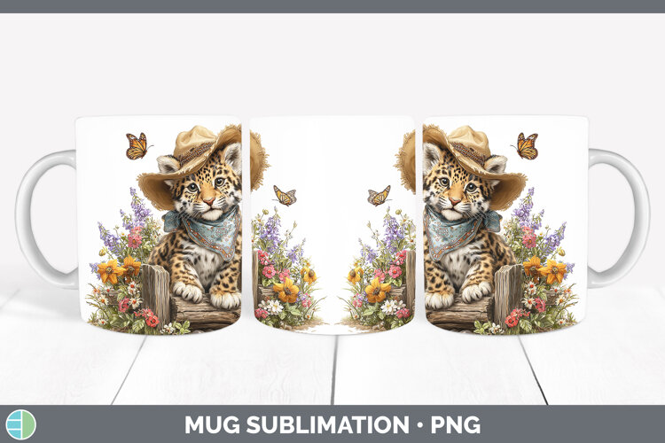 GorgeousWild Cats Bandana Summer Mug Wrap design.