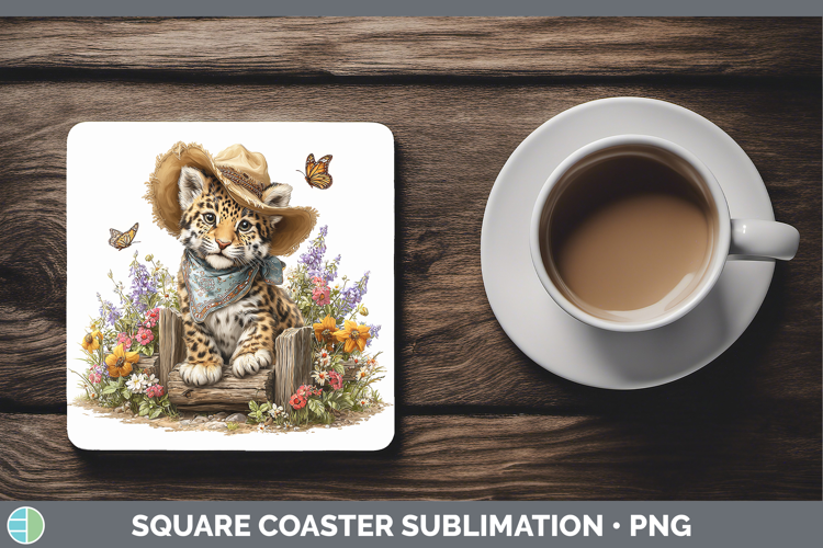 Wild Cats Bandana Summer Jaguar Square Coaster Sublimation C