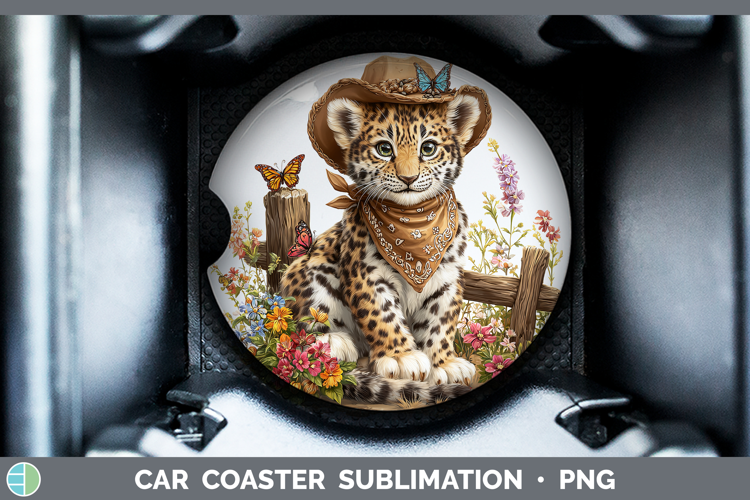 Wild Cats Bandana Summer Leopard Car Coaster Sublimation De