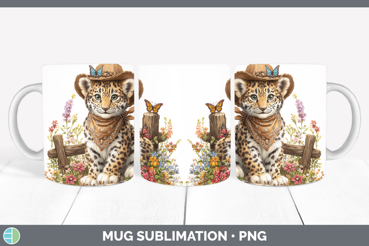 Wild Cats Bandana Summer Leopard Mug Wrap Sublimation Coffee